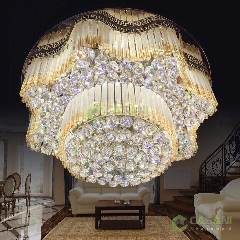 mẫu đèn mâm pha lê