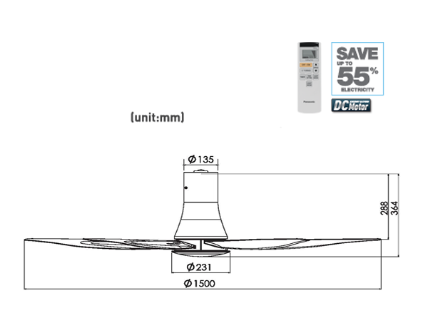QUẠT TRẦN PANASONIC F-60TDN