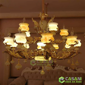 Đèn Chùm Pha Lê Bát Đá Tự Nhiên CCP-7627-15