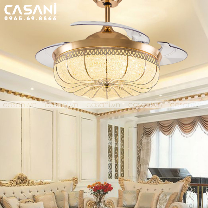 Top 4 mẫu quạt trần đèn pha lê sang trọng đang có mặt tại Casani